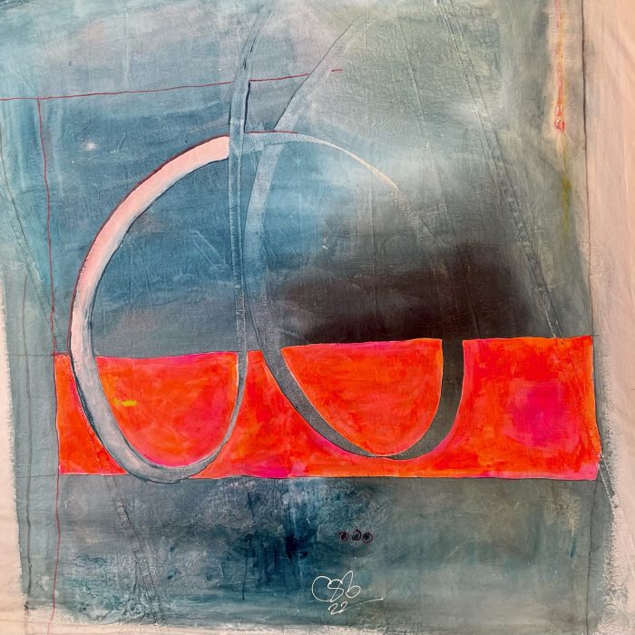 Mixed Media auf Focksegel | 2022 | 130 x 130